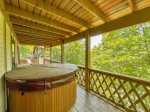 Middle Level Deck Covered Hot Tub